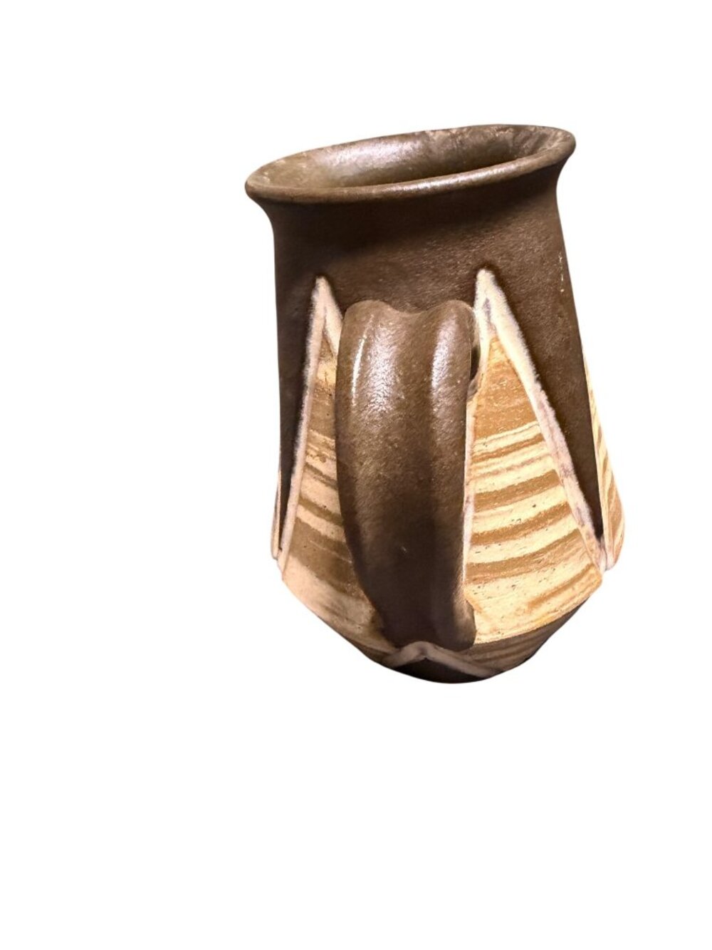 Handmade Ceramic Mug With Geometric Design & Earthy Tones - Perfect For Coffee O - Picture 5 of 6